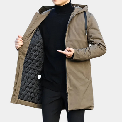 Leo | Hooded Quilted Mid-Length Coat