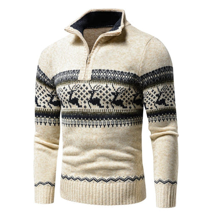 Rowan | Mens Jumpers Half Zip Christmas Pattern