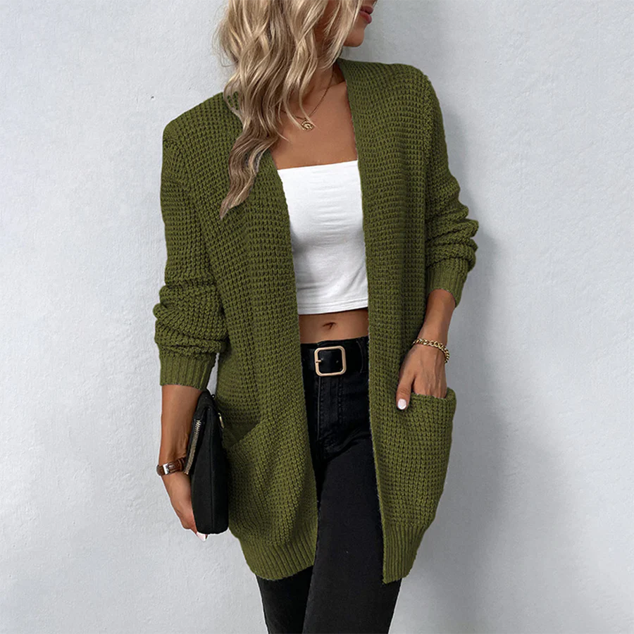Greta | Knit Cardigan with Patch Pockets