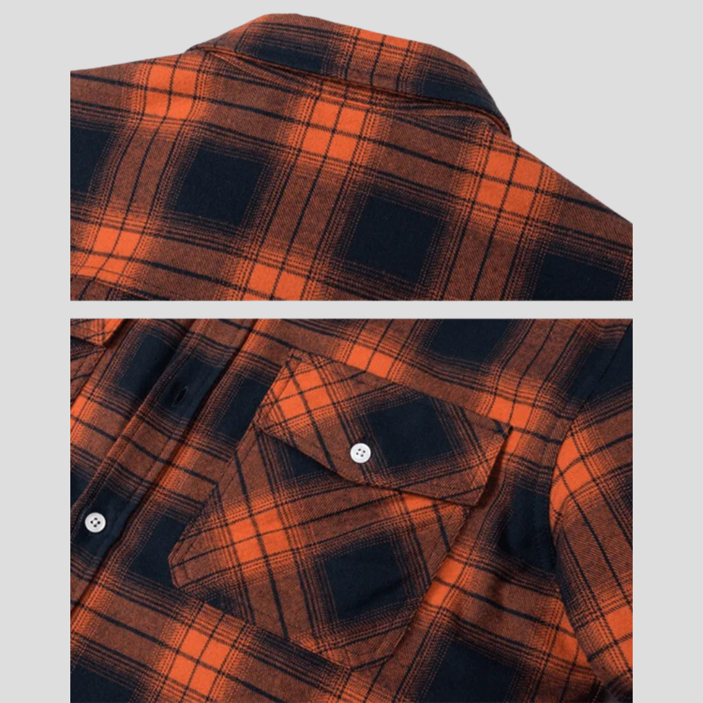 Ivor | Fleece Lined Plaid Hooded Jacket Button Front