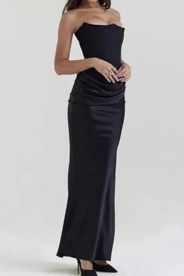 Zanayah | Cascading Satin Evening Ball Gown