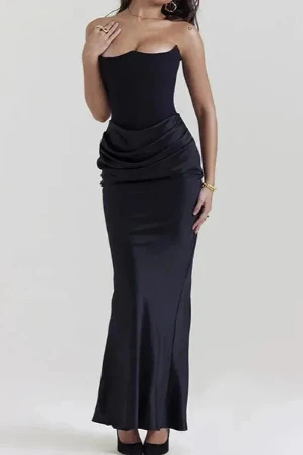 Zanayah | Cascading Satin Evening Ball Gown