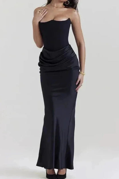 Zanayah | Cascading Satin Evening Ball Gown