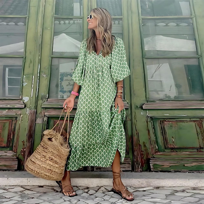 Cassandra | Women's Geometric Print High-Low Dress