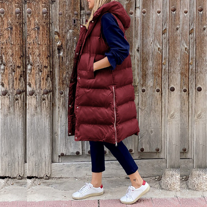 Isolde | Side-Zip Hooded Puffer Vest