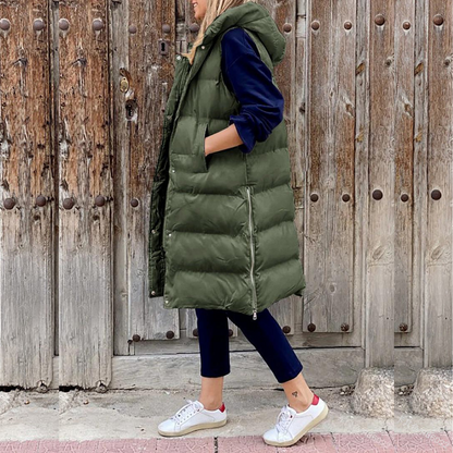 Isolde | Side-Zip Hooded Puffer Vest