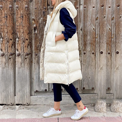 Isolde | Side-Zip Hooded Puffer Vest