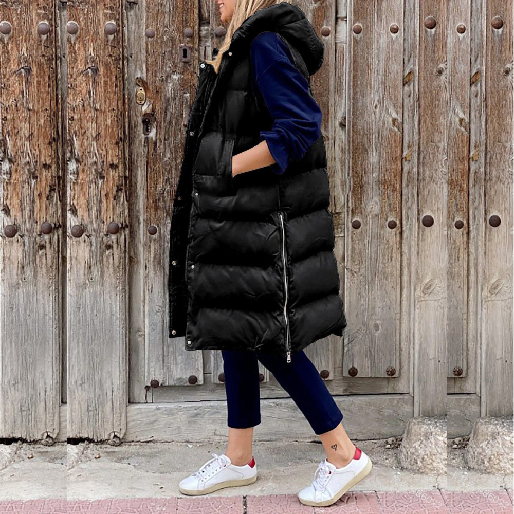 Isolde | Side-Zip Hooded Puffer Vest