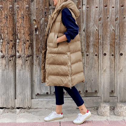 Isolde | Side-Zip Hooded Puffer Vest