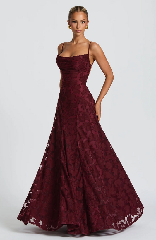 Tiani | Elegant Lace Maxi Evening Dress
