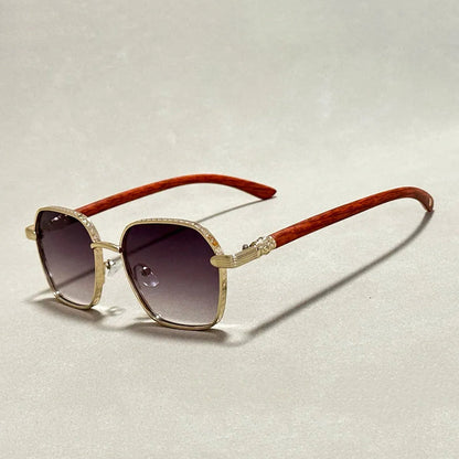 Vintage-Look Sunglasses with Wooden Arms