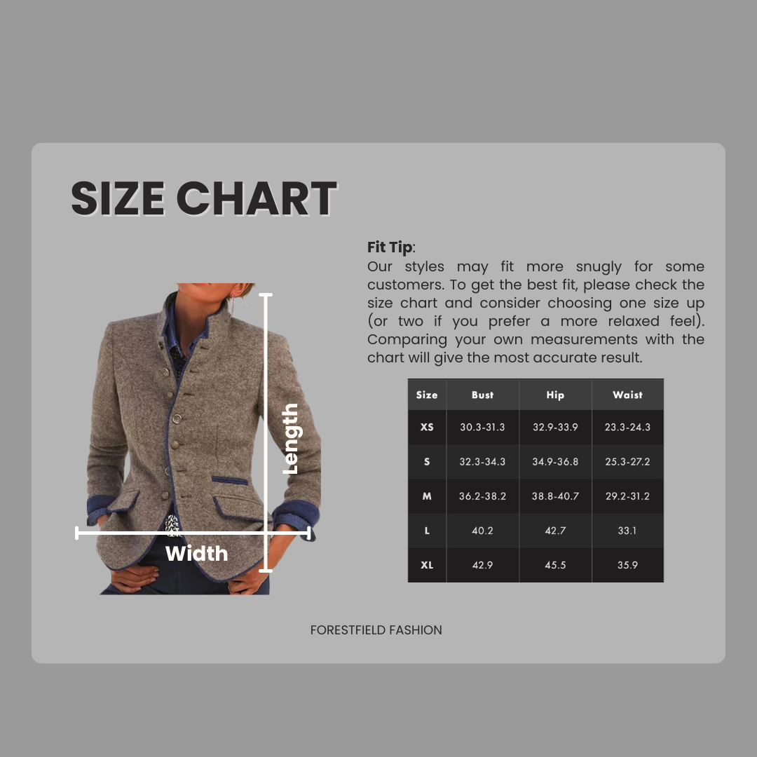 Vintage Stand-Collar Two-Tone Women's Blazer