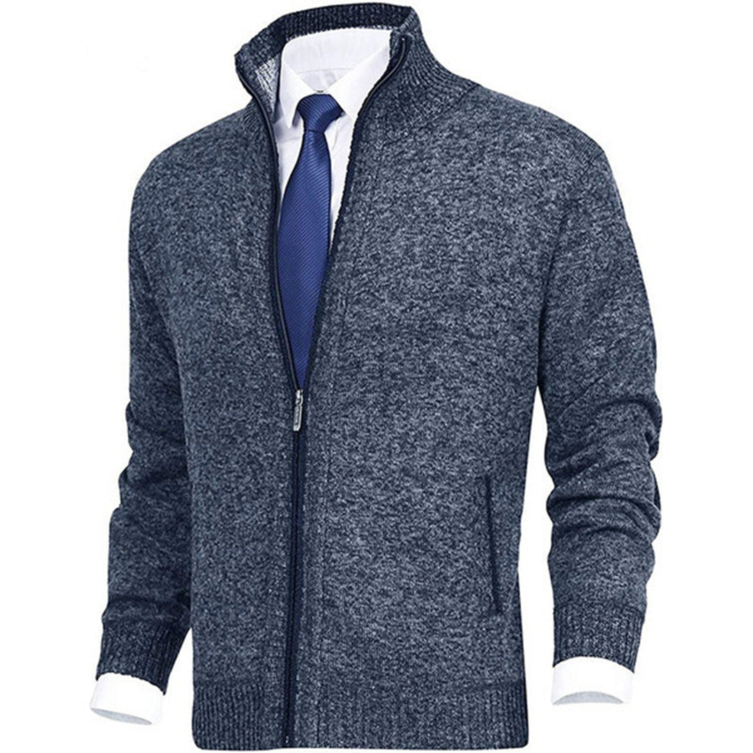 Rupert | Stand Collar Full Zip Ribbed Knit Jacket