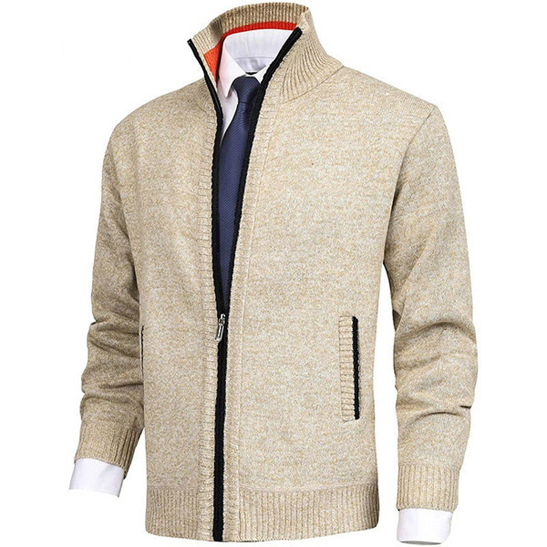 Rupert | Stand Collar Full Zip Ribbed Knit Jacket