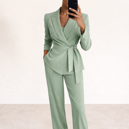 Wynn | Tailored Tie-Waist Blazer Suit Set