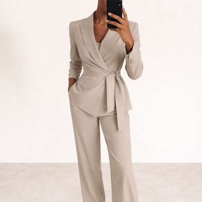 Wynn | Tailored Tie-Waist Blazer Suit Set