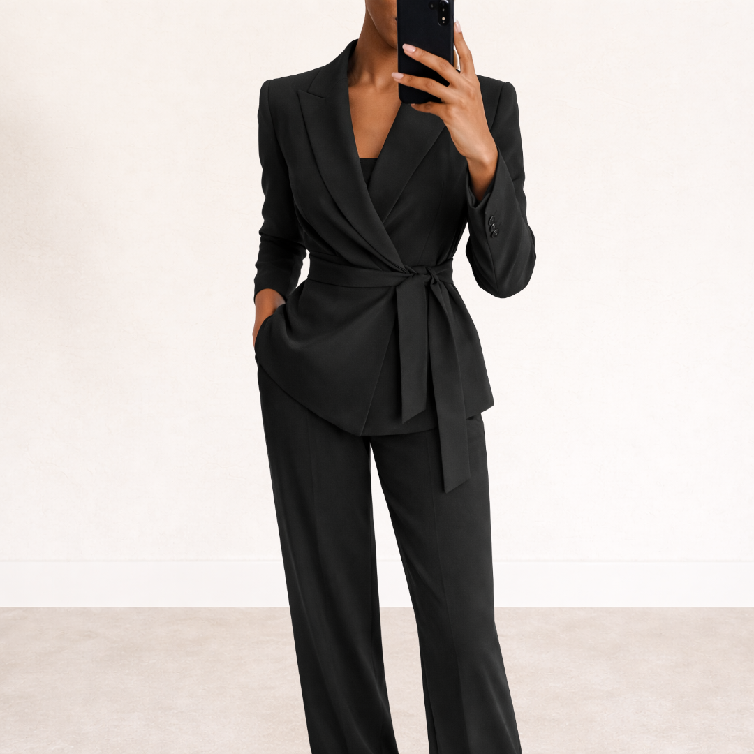 Wynn | Tailored Tie-Waist Blazer Suit Set
