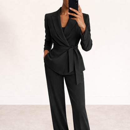 Wynn | Tailored Tie-Waist Blazer Suit Set