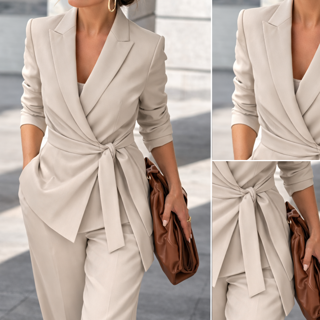 Wynn | Tailored Tie-Waist Blazer Suit Set