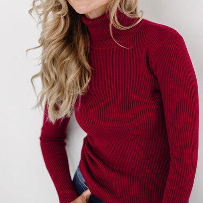 Clara | Ribbed Turtleneck Long Sleeve Top