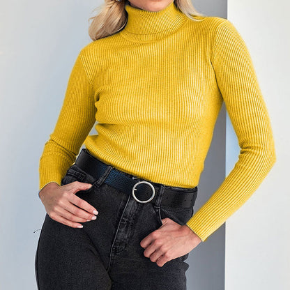 Clara | Ribbed Turtleneck Long Sleeve Top