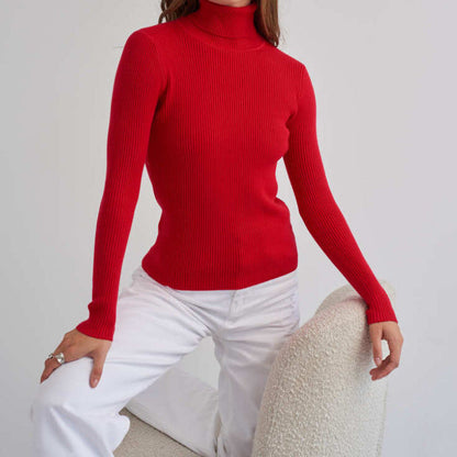 Clara | Ribbed Turtleneck Long Sleeve Top