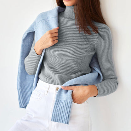 Clara | Ribbed Turtleneck Long Sleeve Top