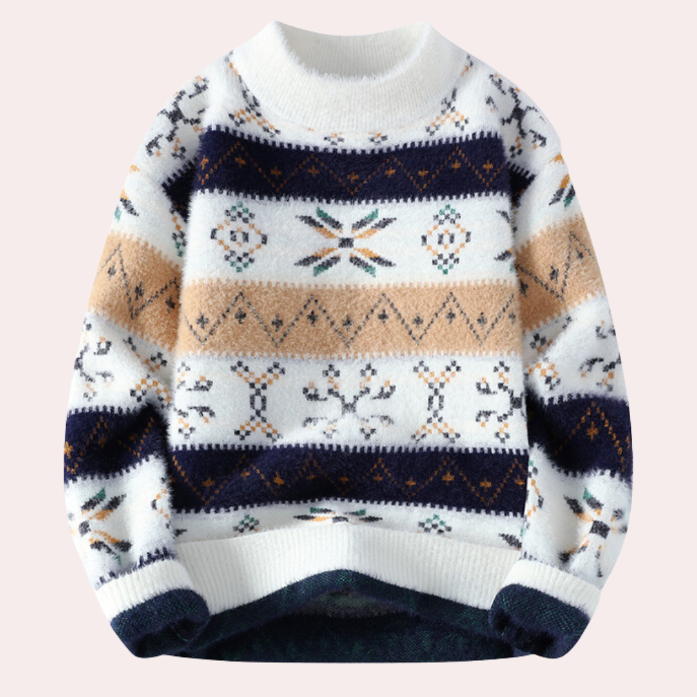 Morgan | Men's Patterned Crew Neck Sweater