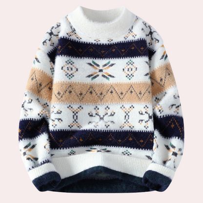 Morgan | Men's Patterned Crew Neck Sweater