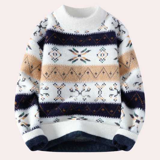 Morgan | Men's Patterned Crew Neck Sweater