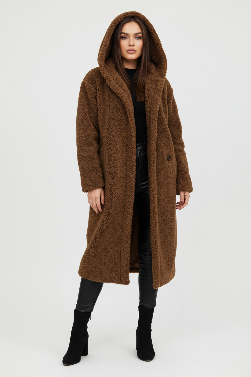 Emma | Women's Long Teddy Fleece-Lined Coat