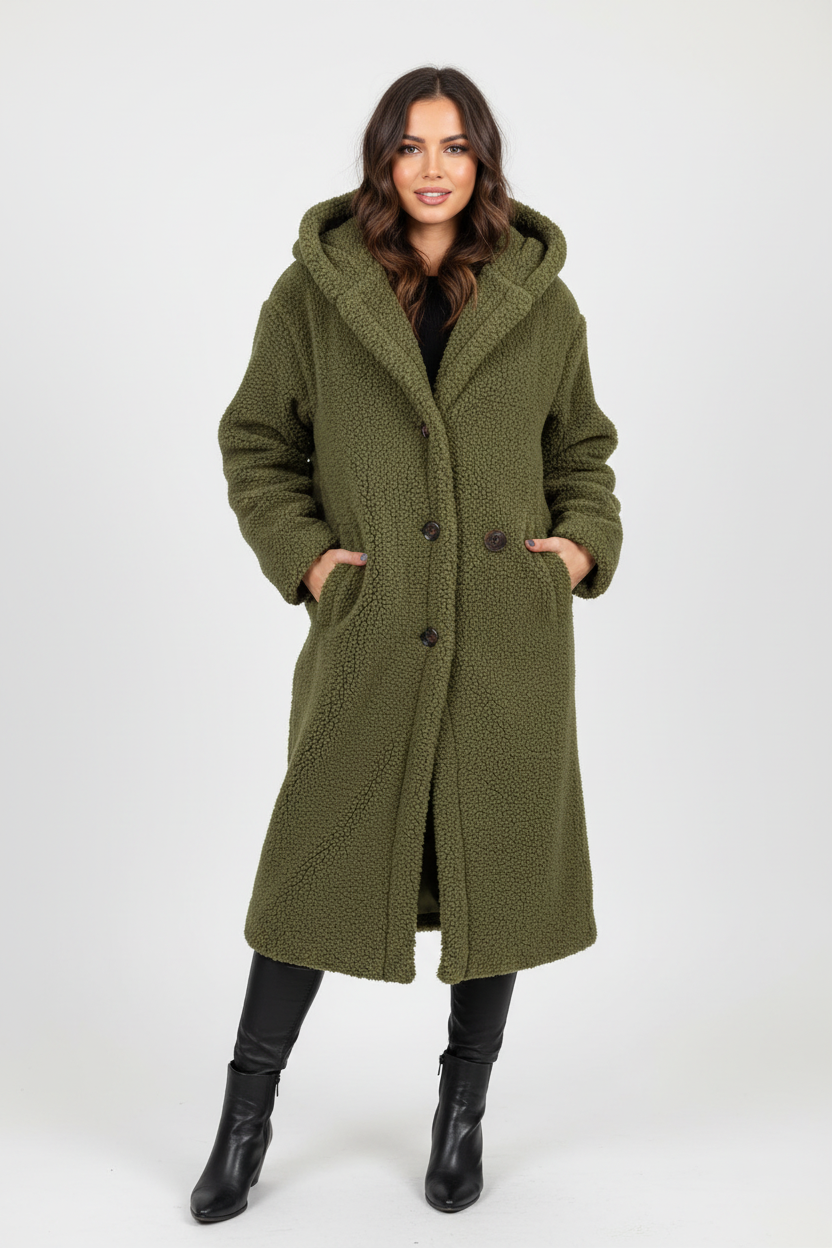 Emma | Women's Long Teddy Fleece-Lined Coat