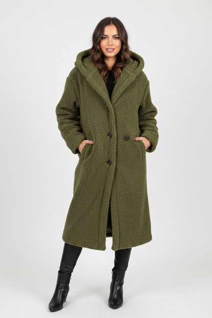 Emma | Women's Long Teddy Fleece-Lined Coat