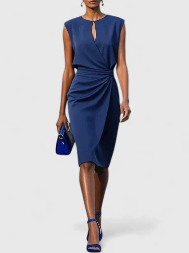 Ruchelle | Ruched Waist Elegant Occasion Midi Dress