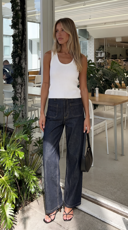 Ella | Fitted Scoop Neck Sleeveless Singlet