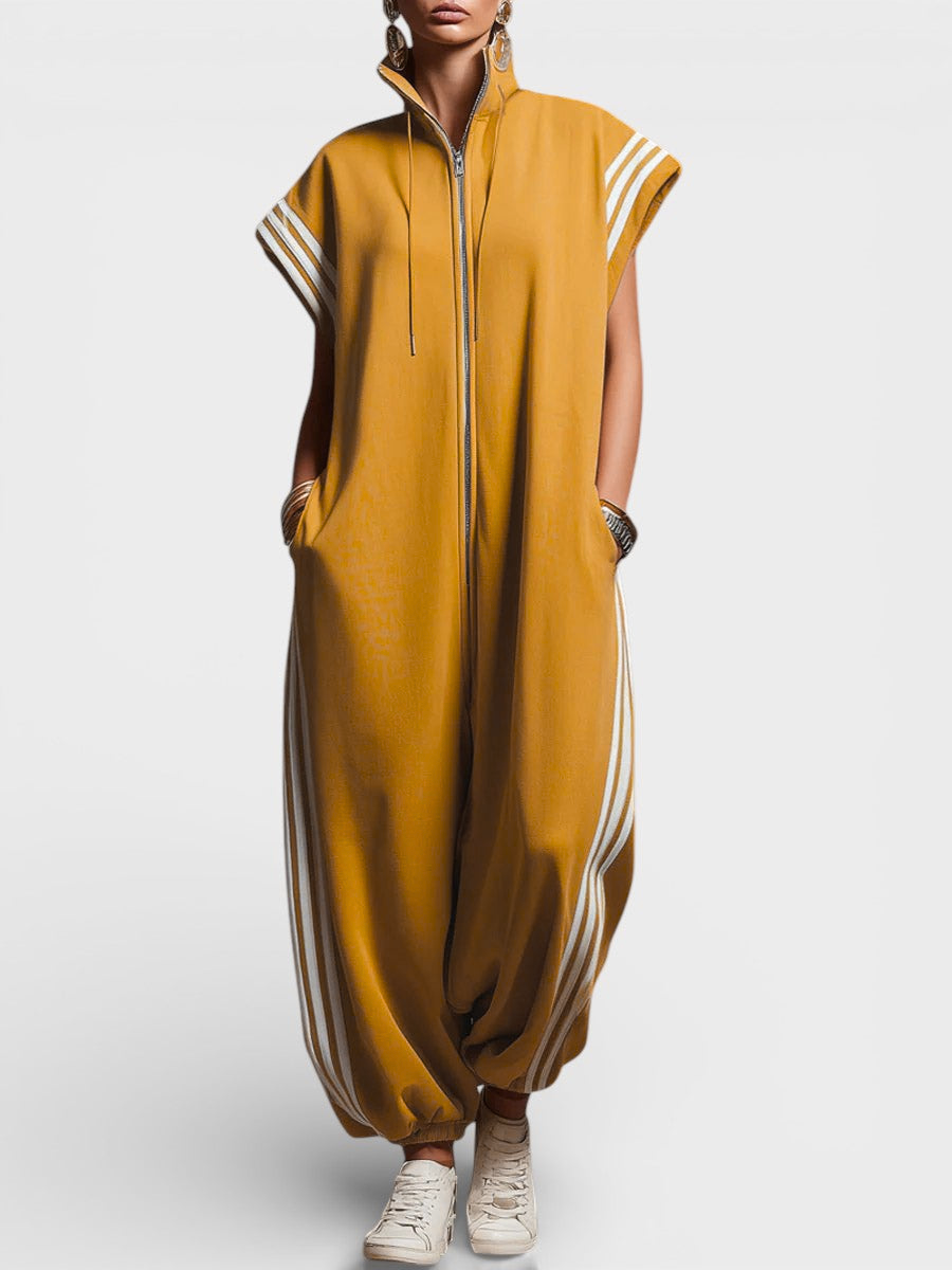 Valentina | V-Neck Zip Sleek Jumpsuit