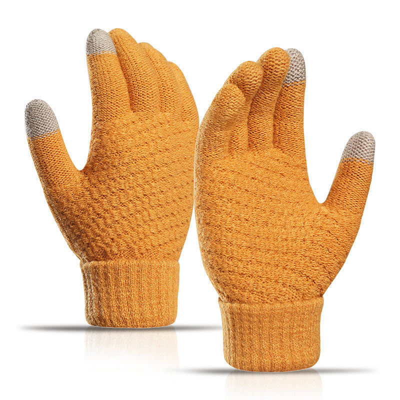 Winter Touchscreen Knit Gloves with Elastic Cuffs
