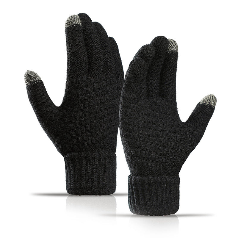 Winter Touchscreen Knit Gloves with Elastic Cuffs