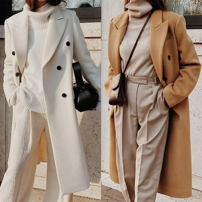 Pam | Women's Double Breasted Long Coat