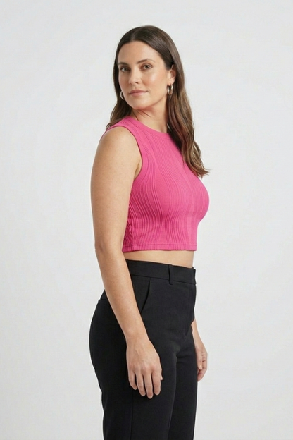 Zuri | Women's High Neck Ribbed Crop Top