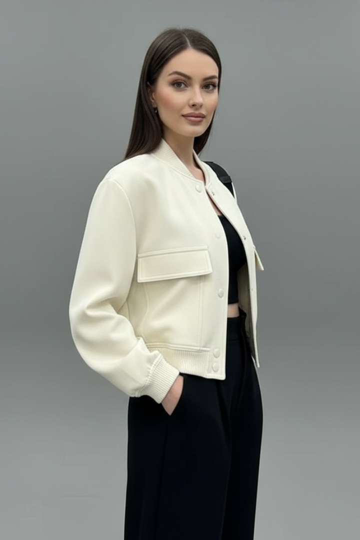 Elara | Women's Button Closure Elasticated Hem Jacket