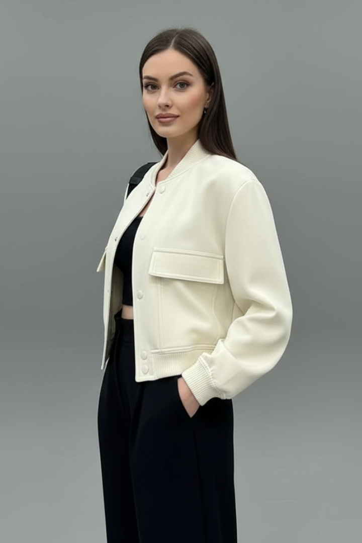 Elara | Women's Button Closure Elasticated Hem Jacket