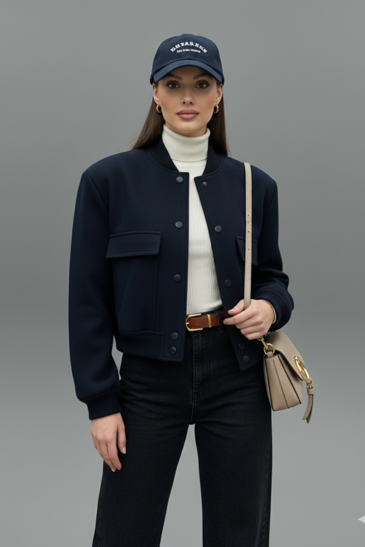 Elara | Women's Button Closure Elasticated Hem Jacket