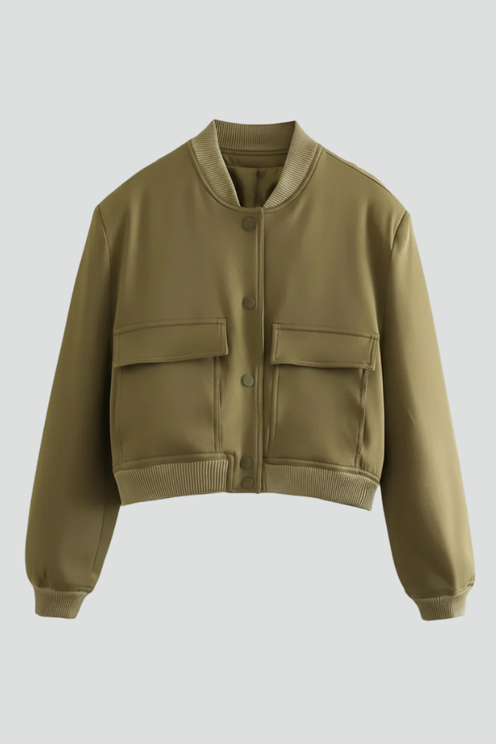 Tara | Women's Button Closure Ribbed Hem Knit Jacket