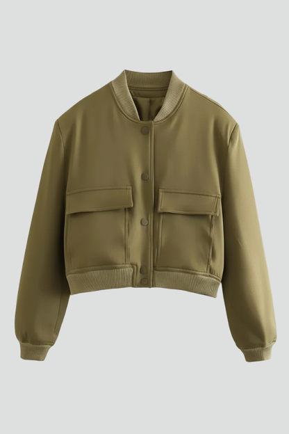 Tara | Women's Button Closure Ribbed Hem Knit Jacket