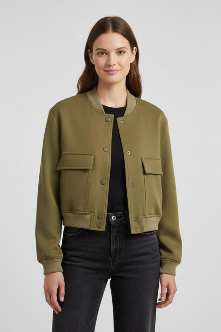 Tara | Women's Button Closure Ribbed Hem Knit Jacket