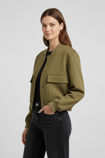 Tara | Women's Button Closure Ribbed Hem Knit Jacket