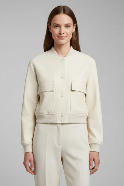 Tara | Women's Button Closure Ribbed Hem Knit Jacket