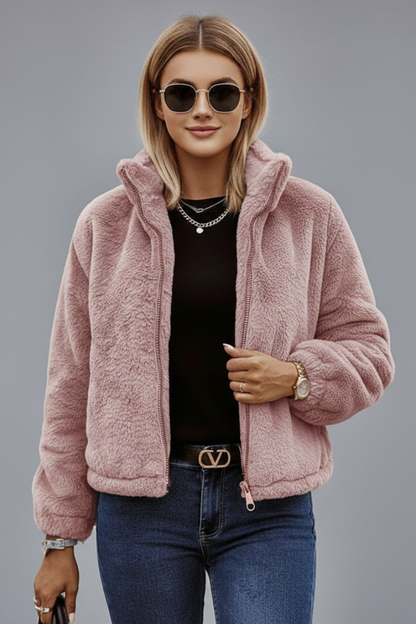 Corra | Women's Zip Front Textured Surface Jacket
