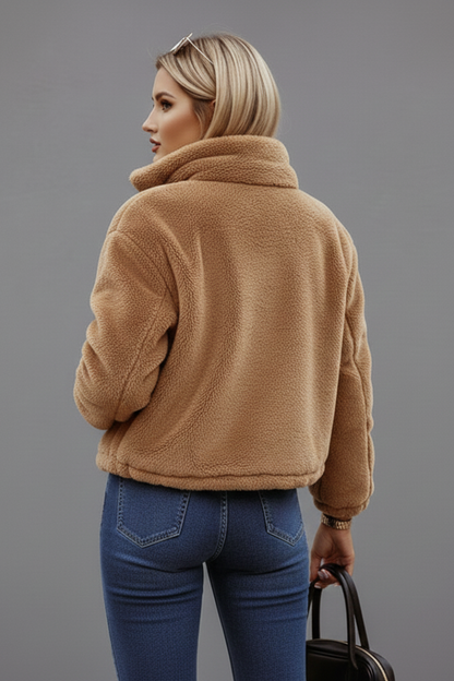 Corra | Women's Zip Front Textured Surface Jacket